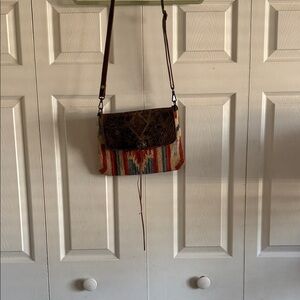 Myra Bag Brown and Multicolor Crossbody